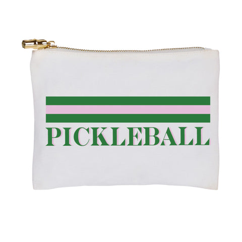 Pickleball Striped Cosmetic Bag